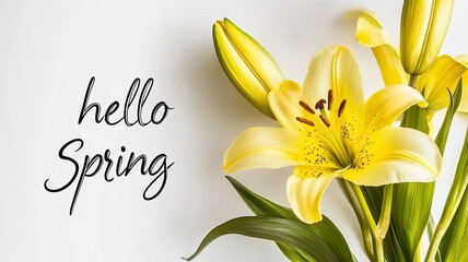 Spring equinox celebration bright floral art and vibrant nature with lilies