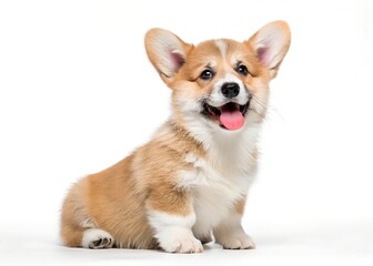 Happy Welsh Corgi Puppy Vector Illustration – Cute Winking Dog Clipart on White Background, Cute winking Welsh Corgi puppy vector clipart, perfect for stickers, logos, and digital designs.