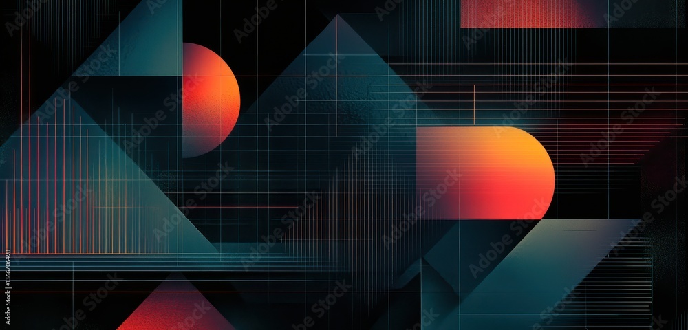 Canvas Prints dark geometric abstract design featuring graphic elements and a bold, modern look.
