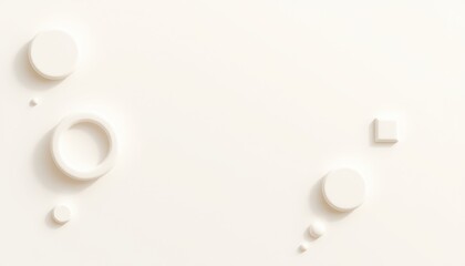 White 3D Circles Banner Background Header, Elegant Minimal Design Visual

