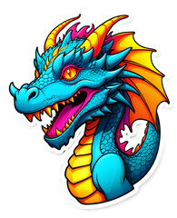 Naklejka premium red dragon with white background