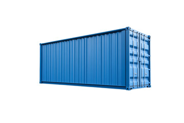 Large blue container with a white background, isolated