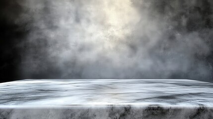 Empty Marble Tabletop Against Dark Smoky Background
