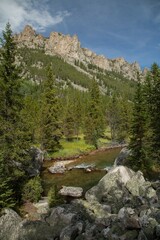Obraz premium Lake Fork Creek in Beartooth Mountains, Montana