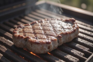 Grilled Pork Chop with Perfect Grill Marks: BBQ Food Photography