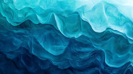 Obraz premium Abstract Ocean Wave Texture Teal and Blue Watercolor Swirls