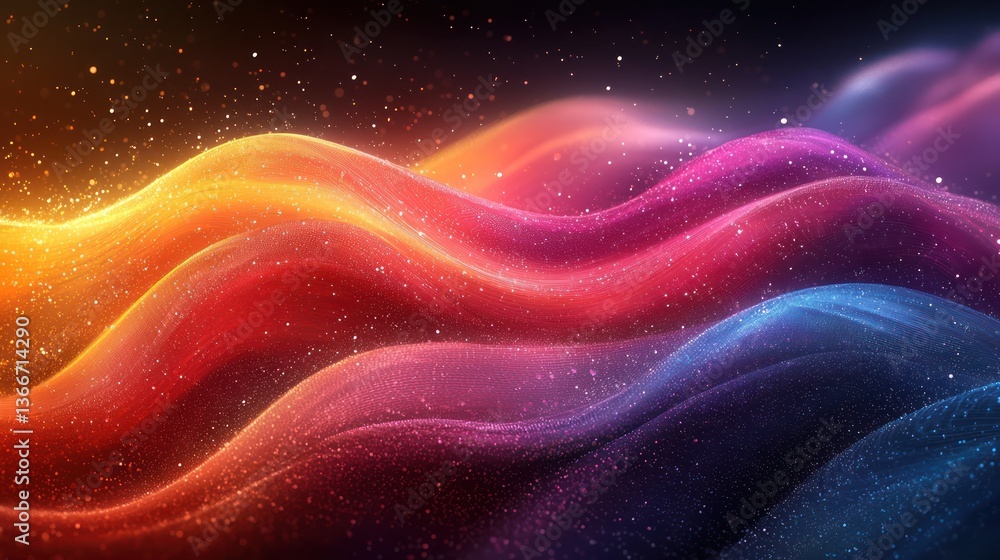 Wall mural dynamic abstract waves of bright colors creating an energetic and lively background