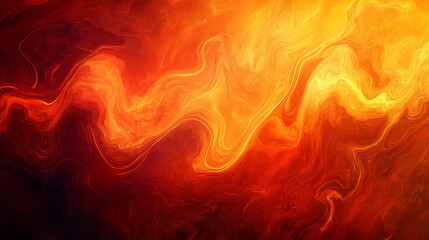 Abstract Fiery Swirls Burning Orange and Red Liquid Marble Texture