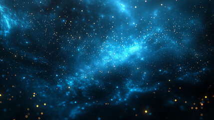 Fototapeta premium Abstract Cosmic Nebula Blue and Gold Celestial Art