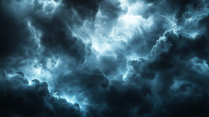 Obraz premium Dramatic Dark Storm Cloudscape Intense Thunderstorm Sky Photography