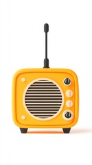 Charming plasticine style radio icon with playful design on a clean background