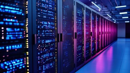 A futuristic supercomputer with intricate liquid cooling pipes and circuits.