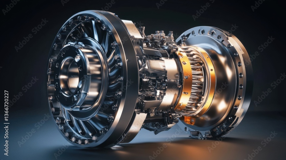 Aufkleber a high-performance turbocharger with a cross-sectional view of airflow dynamics.