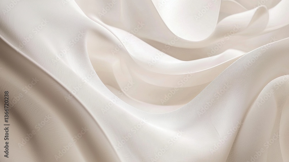 Poster a white fabric with a pattern of waves