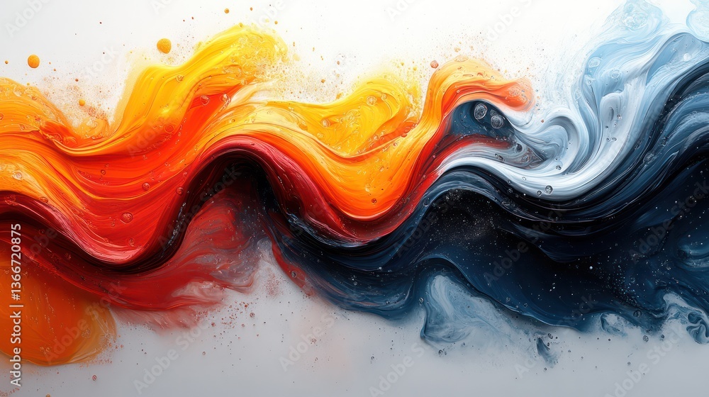 Wall mural dynamic splashes of paint forming vibrant and creative abstract patterns