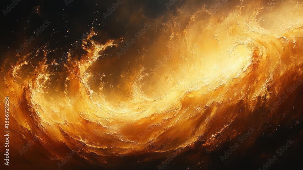 Canvas Prints dynamic swirls of warm golden hues creating an artistic abstract feel