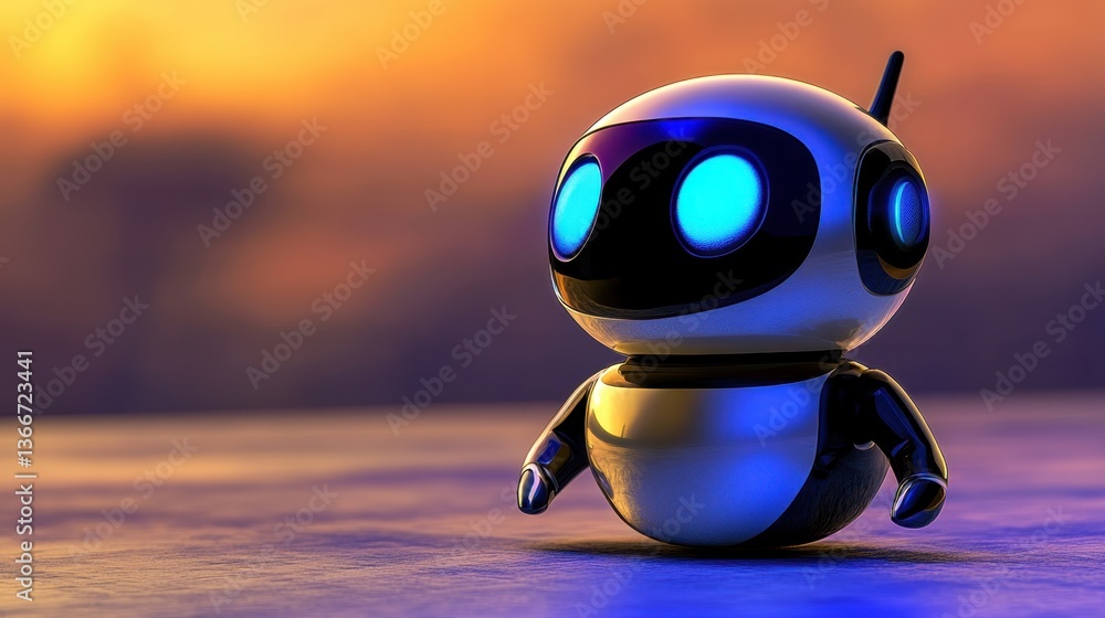 Poster a holographic ai-powered chatbot interface with a sleek futuristic design.