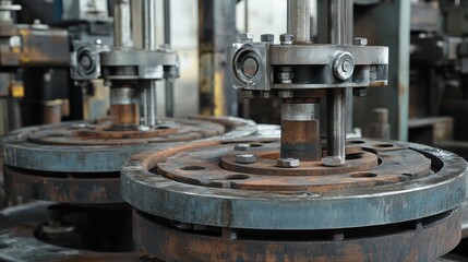 Fototapeta premium A mechanical shockwave absorber in action, demonstrating extreme stress resistance.