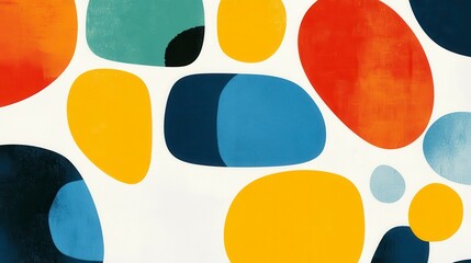 Abstract geometric shapes in a vibrant array of colors against a white background for contemporary design inspiration