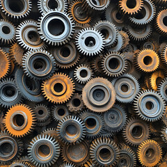 Rusty Metal Gears Background Texture