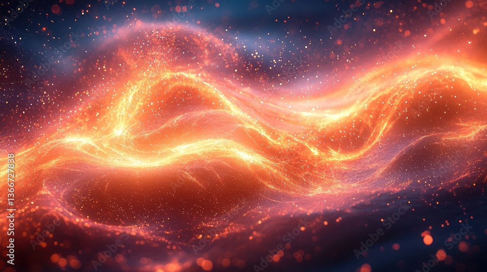 Poster energy flow background with dynamic light movements, representing vitality and motion.