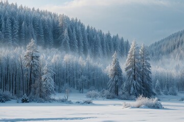 Obraz premium Watercolor Winter Background with Fir Branches, Cones, and Holiday Elements