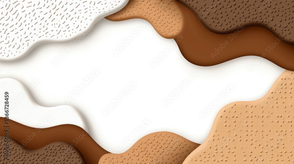 Poster stylish abstract background composed of layered paper textures in warm, neutral tones creating a flu