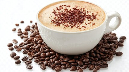 Aromatic Cappuccino Delight: Indulge in the rich, creamy texture of this cappuccino, perfectly complemented by the aroma of freshly roasted coffee beans.