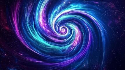 A mesmerizing swirl of vibrant colors depicting a cosmic vortex filled with swirling stars and dazzling light