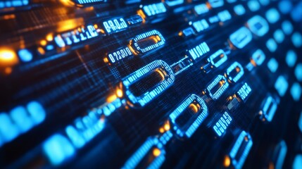 Fototapeta premium A blockchain architect creating AI powered secure decentralized ledger systems for enterprise applications, futuristic tech lab with real-time ledger validation, High-tech style