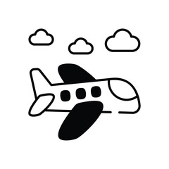 Airplan vector icon stock illustration