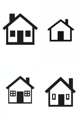Obraz premium A simple house icon, filled in black, with a white background