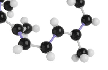 Molecule of retinol (vitamin A) isolated on white. Chemical model