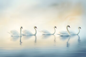 Obraz premium swans on the lake