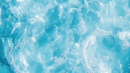 Turquoise Water Surface with Bubbles Creates a Refreshing and Clean Look