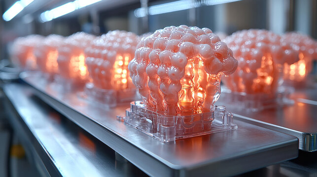 3D-printed artificial organ on surgical tray