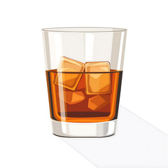 Elegant Whiskey Cocktail with Ice - Modern Alcoholic Beverage for Celebrative Socializing in Style