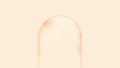 Minimalist Peach Archway Wellness Banner Background, Serene Mindfulness Meditation Portal Digital Template