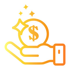 coin Line Gradient Icon
