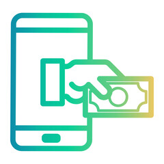 cashless Line Gradient Icon