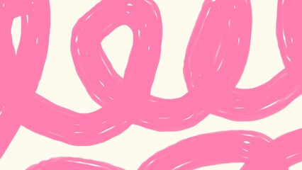 Obraz premium Abstract pink curves and straight lines on white background. Наnd drawn