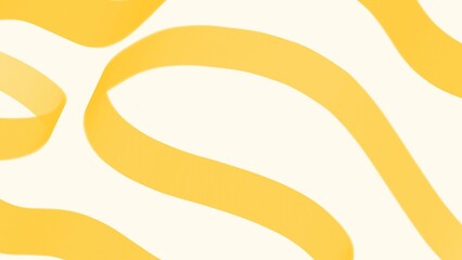 Abstract yellow curves and straight lines on beige background. Наnd drawn