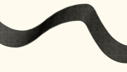 Abstract black curves lines on white background. Наnd drawn