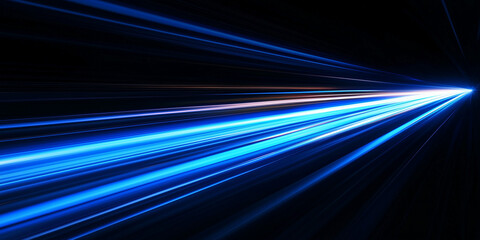 blue gradient speed light motion blur effect on black background,blank glowing speed lines for design banner poster wallpaper with copy space