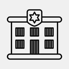 Icon prison. Building elements. Icons in line style. Good for prints, web, posters, logo, site plan, map, infographics, etc.