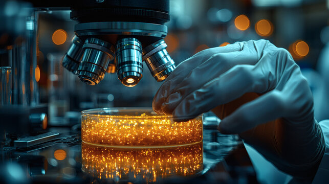 Scientist Examining Genetically Modified Bacteria &ndash; Biotechnology Research