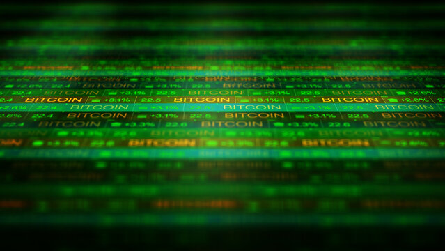 Bitcoin Stock Market Ticker Crypto World 1 - Positive Returns - Green Version