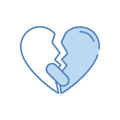 Broken Heart vector icon stock illustration