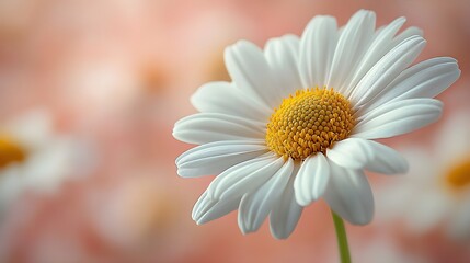 "Elegant White Flower on Pink Background"