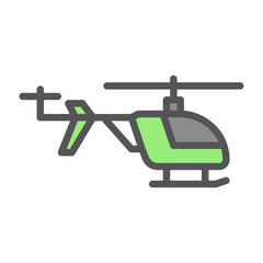 remote control helicopter filled outline icon, helicopter color line illustration  © Izwarm
